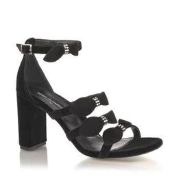 NEW MARION PARKE Made In Italy Suede Marguerite 85 Block Heel Sandals 1367mn - Picture 5 of 12